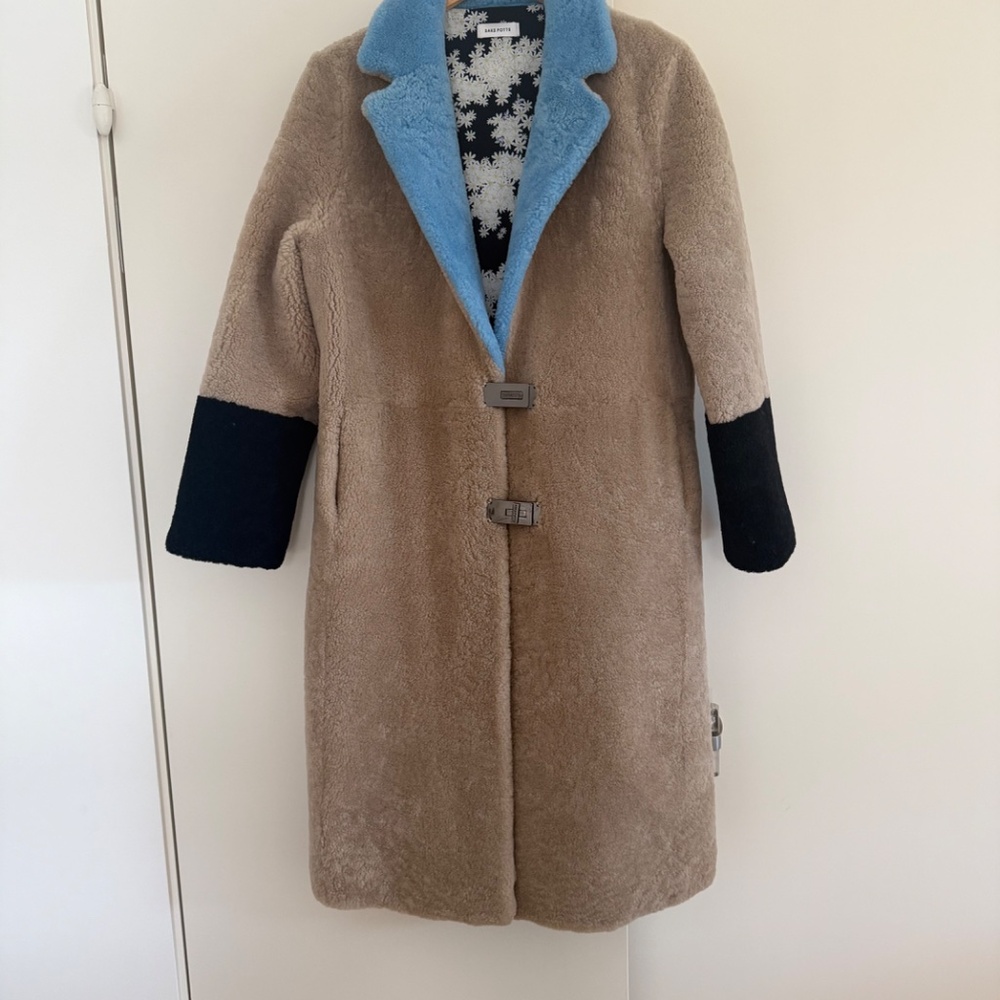 SAKS POTTS FEBBE COAT - GENUINE SHEEPSKIN/SHEARLING - MEDIUM - Picture 5 of 14